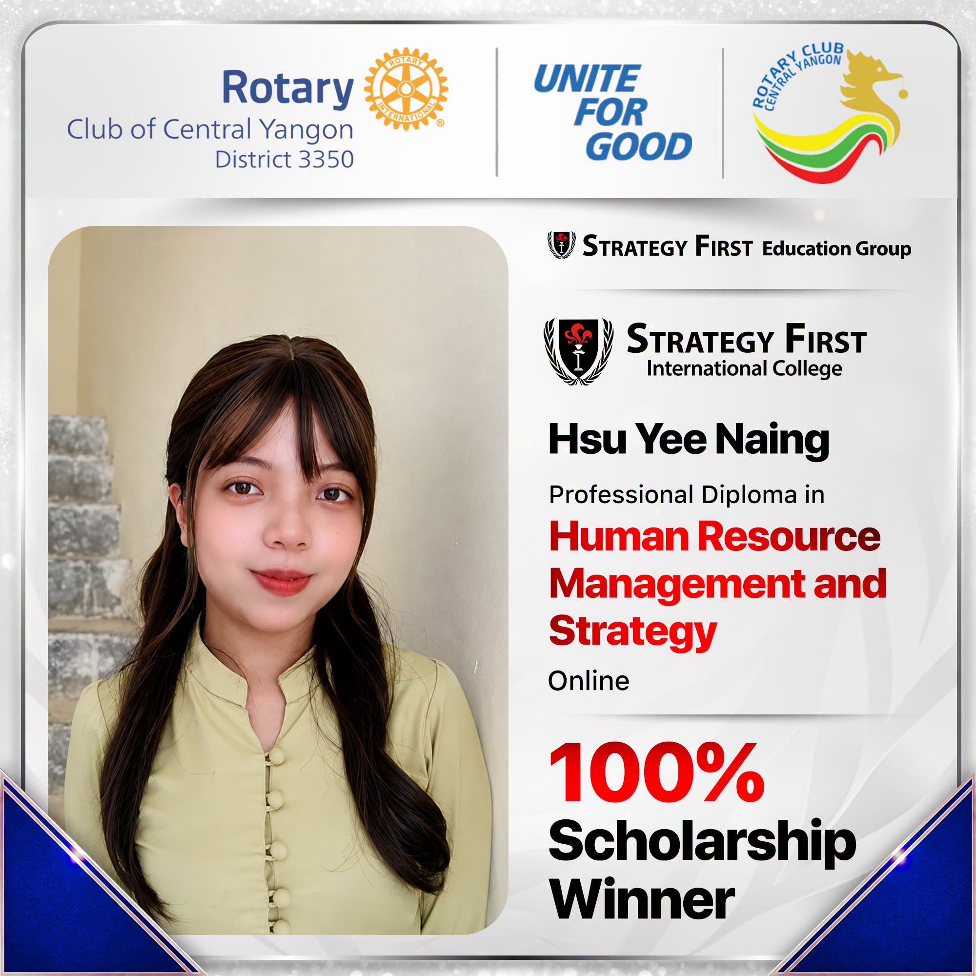 Hsu Yee Naing - RCCY Scholarship Winner