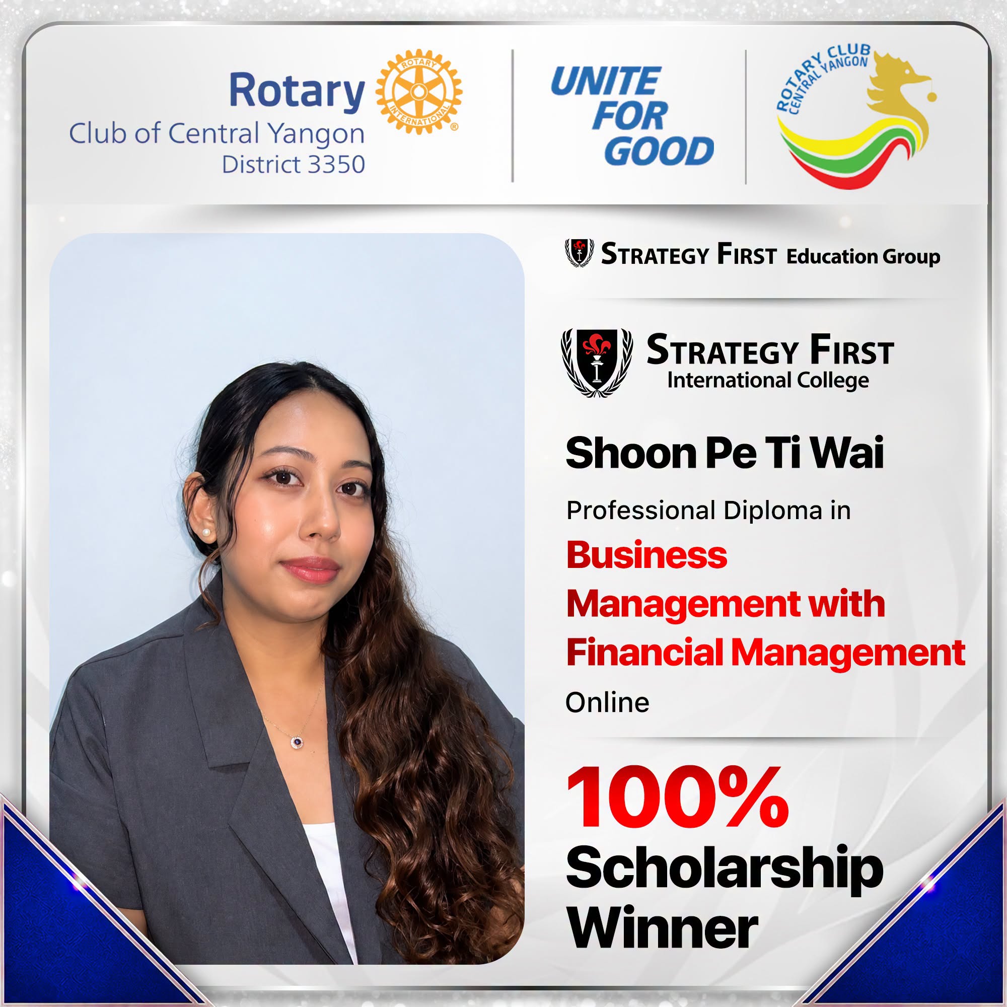 Shoon Pe Ti Wai - RCCY Scholarship Winner