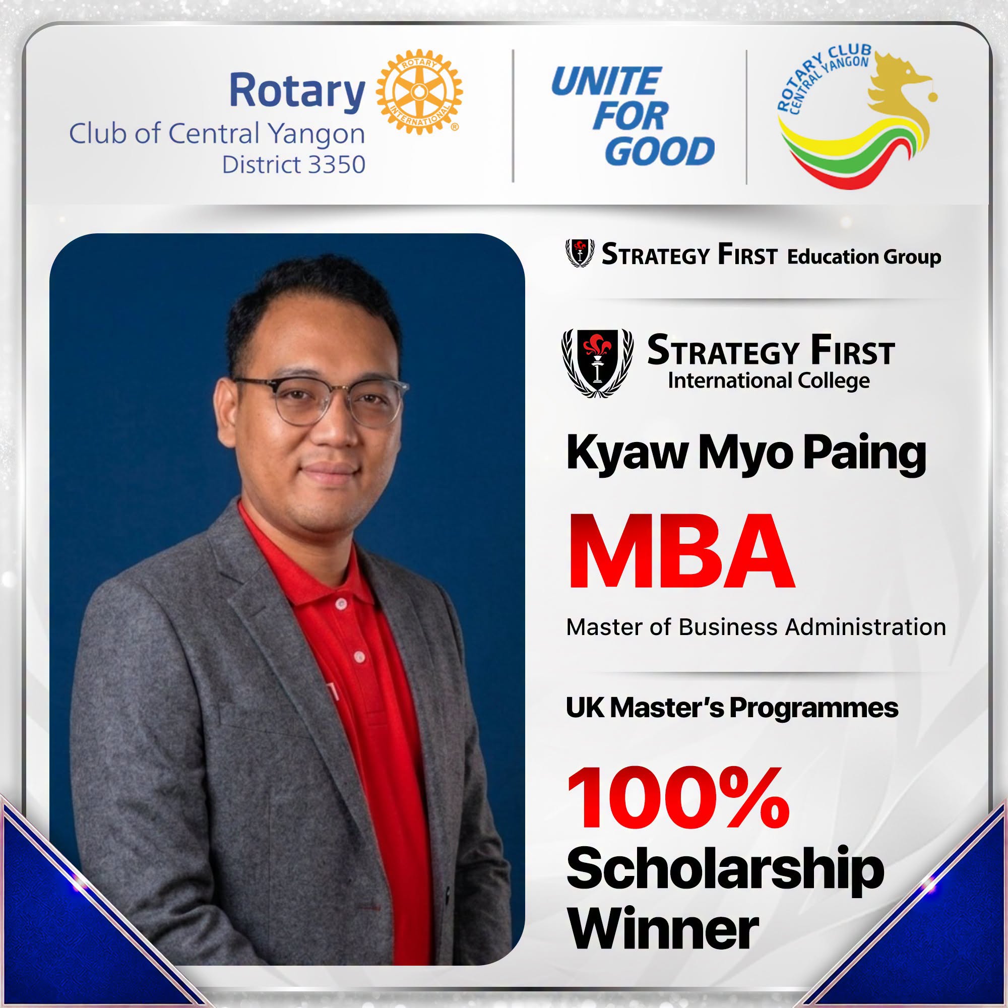Kyaw Myo Paing - RCCY Scholarship Winner
