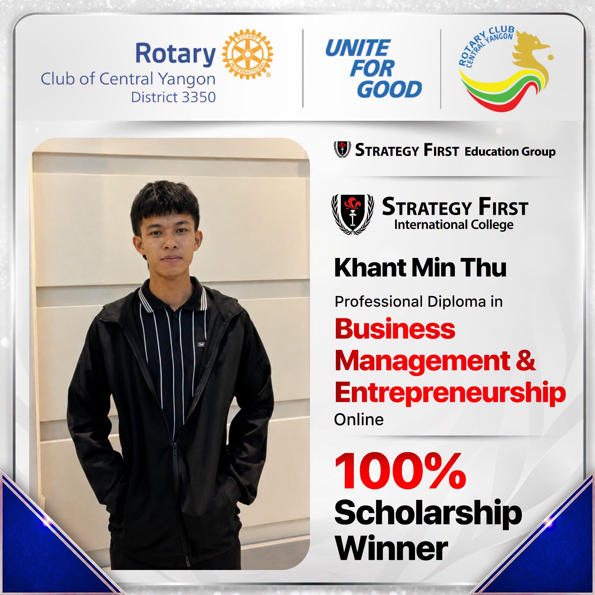 Khant Min Thu - RCCY Scholarship Winner